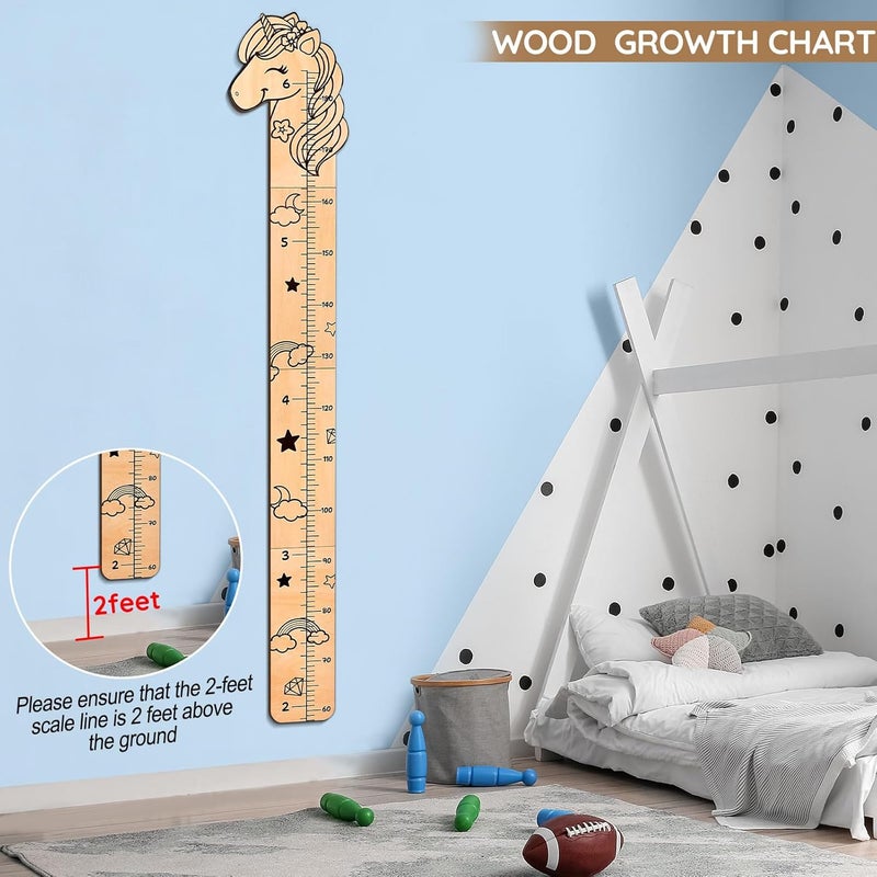 Beinou Growth Chart for Wall Wood Height Chart for Kids Height Measurement for Wall Boy Girls Height Wall Chart Growth Measuring Ruler Room Wall Decor - Image 4